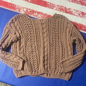 moon & madison Cable Knit Sweater in Tan